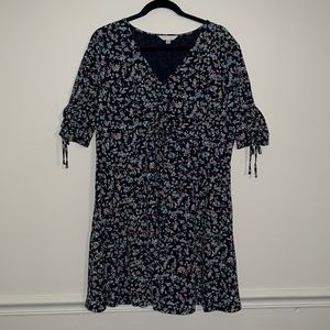 LC LAUREN CONRAD navy floral print dress